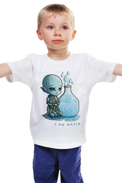 Заказать детскую футболку в Москве. Детская футболка классическая унисекс I am water от Макс Мороз - готовые дизайны и нанесение принтов.