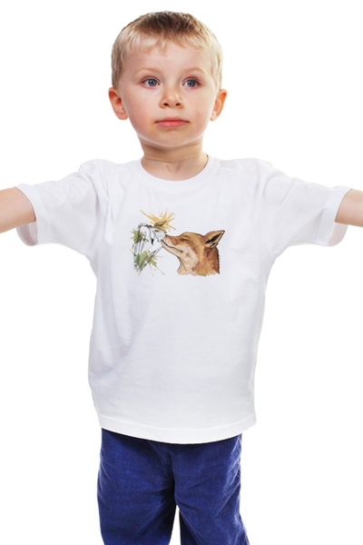 Заказать детскую футболку в Москве. Детская футболка классическая унисекс Лис. Акварель от 4erta - готовые дизайны и нанесение принтов.