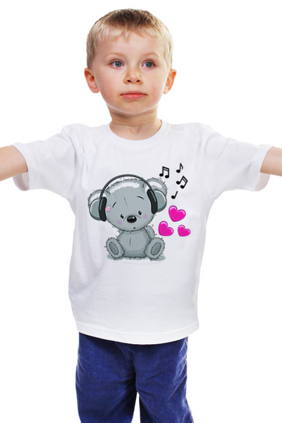 Заказать детскую футболку в Москве. Детская футболка классическая унисекс МИШКА от Phoenix-W  - готовые дизайны и нанесение принтов.