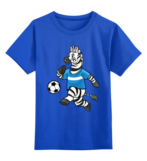 Заказать детскую футболку в Москве. Детская футболка классическая унисекс Зебра футболист от T-shirt print  - готовые дизайны и нанесение принтов.