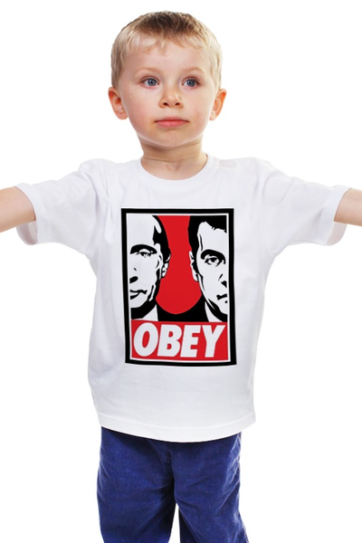 Заказать детскую футболку в Москве. Детская футболка классическая унисекс OBEY от Weed Stuff`a - готовые дизайны и нанесение принтов.