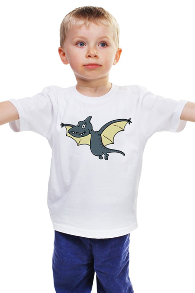 Заказать детскую футболку в Москве. Детская футболка классическая унисекс Птерозаврик от BeliySlon - готовые дизайны и нанесение принтов.
