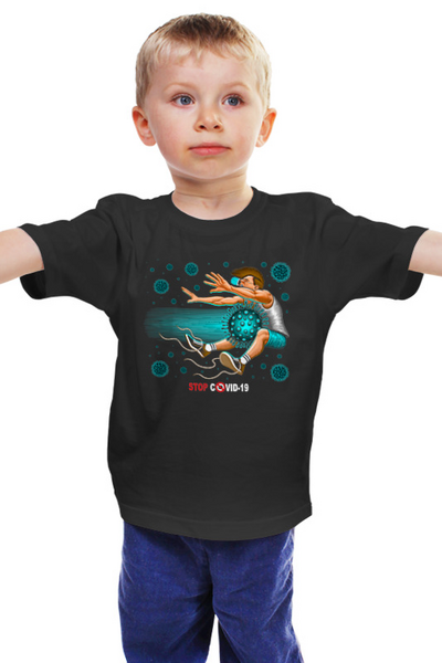 Заказать детскую футболку в Москве. Детская футболка классическая унисекс Coronavirus от balden - готовые дизайны и нанесение принтов.