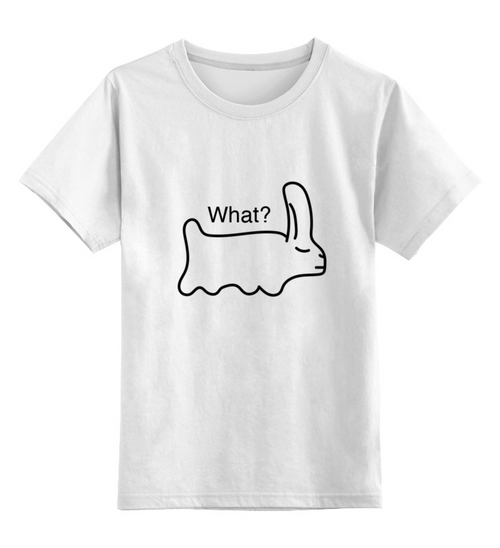 Заказать детскую футболку в Москве. Детская футболка классическая унисекс What? от Vadim Koval - готовые дизайны и нанесение принтов.