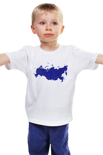 Заказать детскую футболку в Москве. Детская футболка классическая унисекс РОССИЯ от Jimmy Flash - готовые дизайны и нанесение принтов.