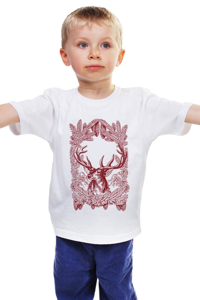 Заказать детскую футболку в Москве. Детская футболка классическая унисекс Олень 4 от Виктор Гришин - готовые дизайны и нанесение принтов.