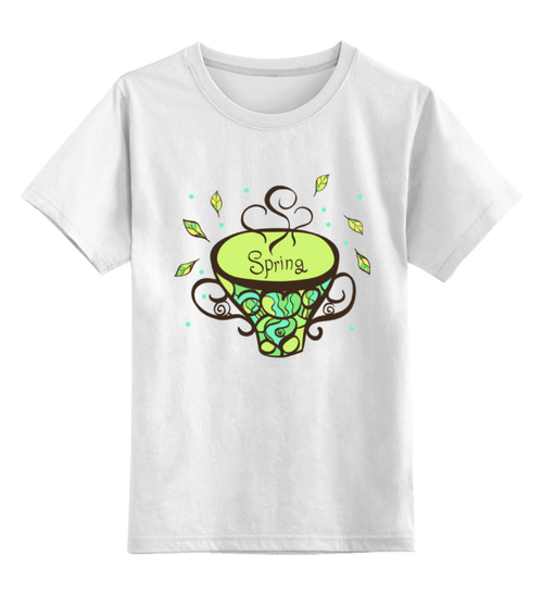 Заказать детскую футболку в Москве. Детская футболка классическая унисекс Зеленый чай от sintara - готовые дизайны и нанесение принтов.