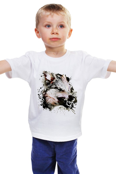 Заказать детскую футболку в Москве. Детская футболка классическая унисекс Волк. от Stil na yarkosti - готовые дизайны и нанесение принтов.