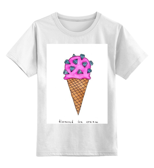 Заказать детскую футболку в Москве. Детская футболка классическая унисекс Diamond ice cream от Полина Синдеева - готовые дизайны и нанесение принтов.