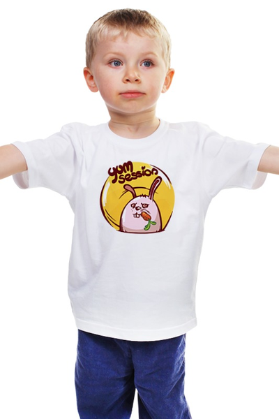 Заказать детскую футболку в Москве. Детская футболка классическая унисекс Зайчик от fanart - готовые дизайны и нанесение принтов.