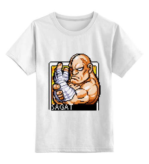 Заказать детскую футболку в Москве. Детская футболка классическая унисекс Street Fighter Sagat Hoodie от StreetMag - готовые дизайны и нанесение принтов.