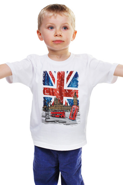 Заказать детскую футболку в Москве. Детская футболка классическая унисекс Англия от сергей дудников - готовые дизайны и нанесение принтов.