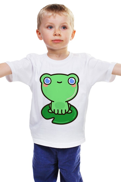 Заказать детскую футболку в Москве. Детская футболка классическая унисекс Лягушка от Romanova - готовые дизайны и нанесение принтов.