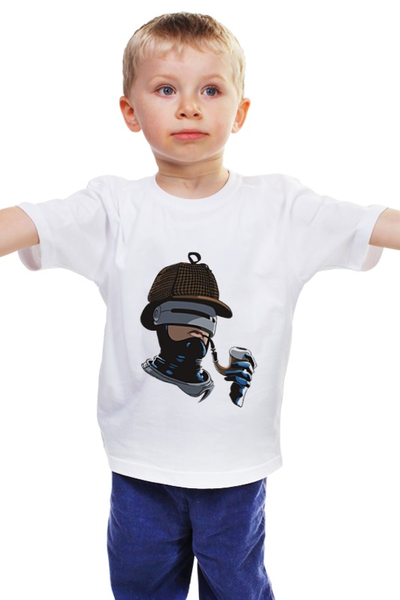 Заказать детскую футболку в Москве. Детская футболка классическая унисекс Robo Holmes от skynatural - готовые дизайны и нанесение принтов.