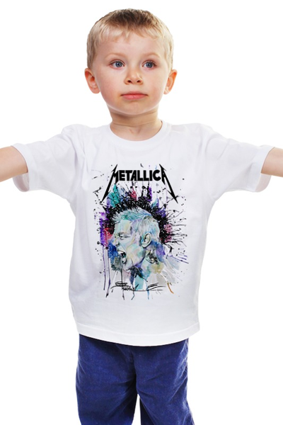 Заказать детскую футболку в Москве. Детская футболка классическая унисекс Metallica от roxy - готовые дизайны и нанесение принтов.