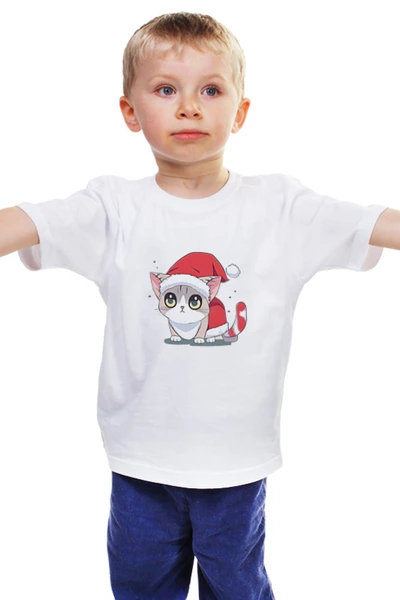 Заказать детскую футболку в Москве. Детская футболка классическая унисекс Новогодний кот от Алексей  - готовые дизайны и нанесение принтов.