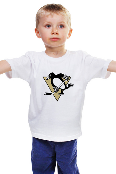 Заказать детскую футболку в Москве. Детская футболка классическая унисекс Pittsburgh Penguins от BURNSHIRTS - готовые дизайны и нанесение принтов.