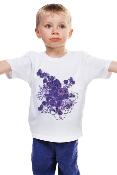 Заказать детскую футболку в Москве. Детская футболка классическая унисекс Сова в цветах от valezar - готовые дизайны и нанесение принтов.