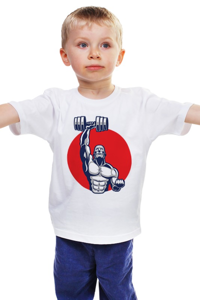Заказать детскую футболку в Москве. Детская футболка классическая унисекс Бодибилдер от fanart - готовые дизайны и нанесение принтов.