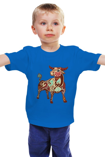 Заказать детскую футболку в Москве. Детская футболка классическая унисекс Телец - Taurus от trend - готовые дизайны и нанесение принтов.
