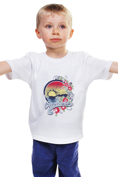 Заказать детскую футболку в Москве. Детская футболка классическая унисекс СОЛНЦЕ от CoolDesign - готовые дизайны и нанесение принтов.