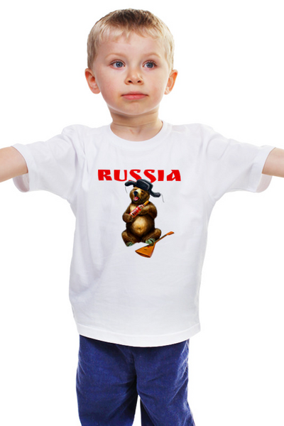 Заказать детскую футболку в Москве. Детская футболка классическая унисекс Русский медведь  от T-shirt print  - готовые дизайны и нанесение принтов.