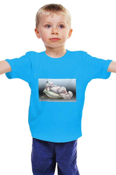 Заказать детскую футболку в Москве. Детская футболка классическая унисекс Кот-баюн от Виктор Гришин - готовые дизайны и нанесение принтов.