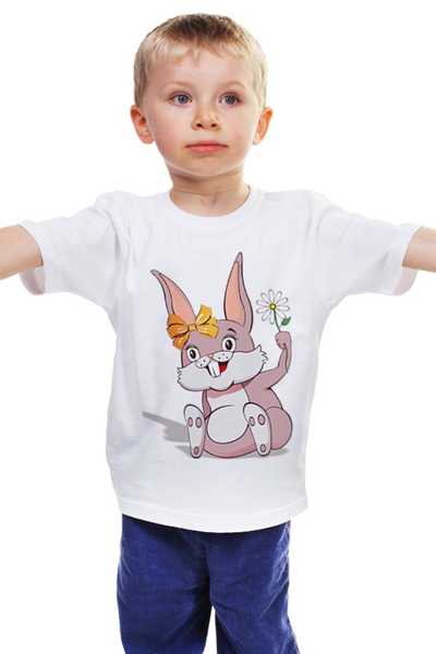 Заказать детскую футболку в Москве. Детская футболка классическая унисекс Зайка от VM-c - готовые дизайны и нанесение принтов.