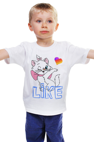 Заказать детскую футболку в Москве. Детская футболка классическая унисекс LIKEE от robus - готовые дизайны и нанесение принтов.