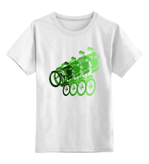 Заказать детскую футболку в Москве. Детская футболка классическая унисекс Велосипедисты  от ПРИНТЫ ПЕЧАТЬ  - готовые дизайны и нанесение принтов.