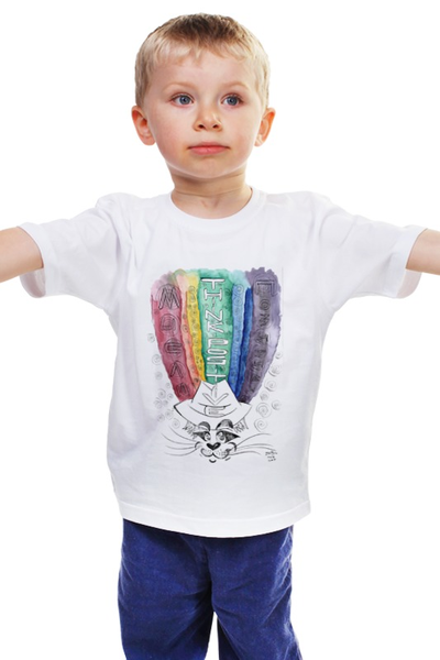 Заказать детскую футболку в Москве. Детская футболка классическая унисекс мыслю позитивно от dk3n - готовые дизайны и нанесение принтов.