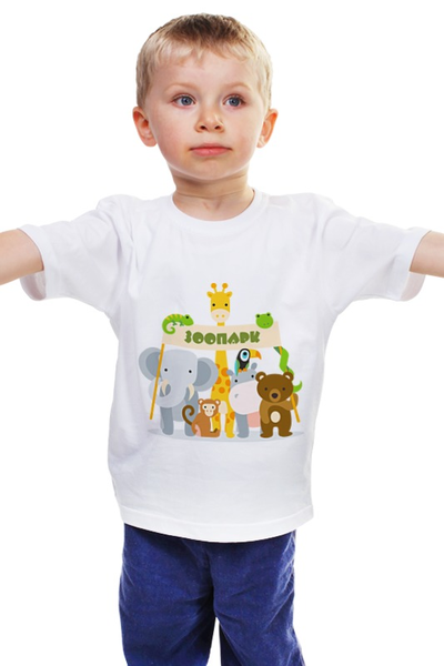 Заказать детскую футболку в Москве. Детская футболка классическая унисекс Зоопарк от BeliySlon - готовые дизайны и нанесение принтов.