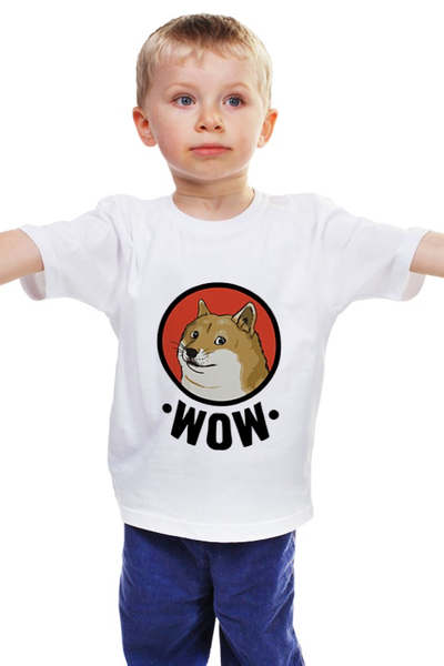 Заказать детскую футболку в Москве. Детская футболка классическая унисекс Лайка WOW от skynatural - готовые дизайны и нанесение принтов.