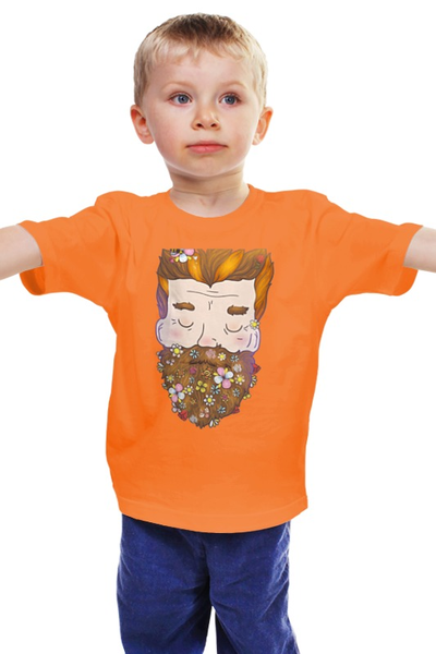 Заказать детскую футболку в Москве. Детская футболка классическая унисекс Цветочная борода от printik - готовые дизайны и нанесение принтов.
