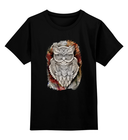 Заказать детскую футболку в Москве. Детская футболка классическая унисекс Doodle Owl от ArtBYtik - готовые дизайны и нанесение принтов.