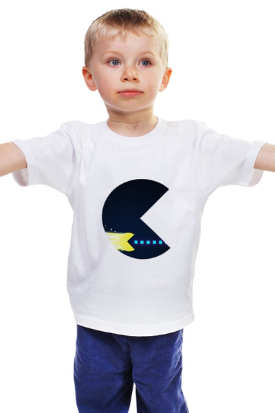 Заказать детскую футболку в Москве. Детская футболка классическая унисекс Pacman (Пакмен) от Andrew Zaycev - готовые дизайны и нанесение принтов.