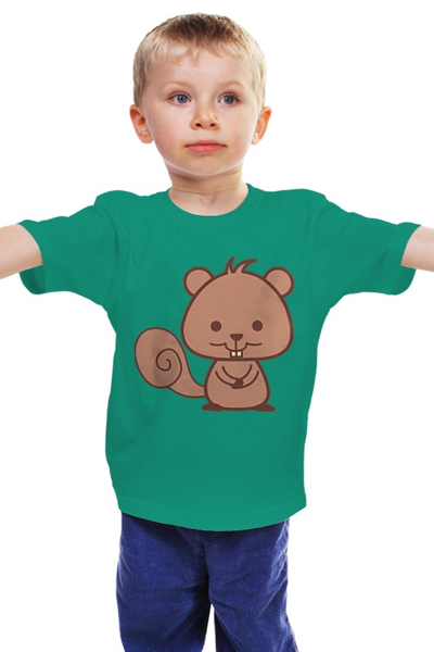 Заказать детскую футболку в Москве. Детская футболка классическая унисекс Бобрёнок от svetlanas - готовые дизайны и нанесение принтов.