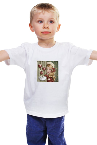 Заказать детскую футболку в Москве. Детская футболка классическая унисекс Merry Christmas. Счастливого Рождества от Виктор Гришин - готовые дизайны и нанесение принтов.