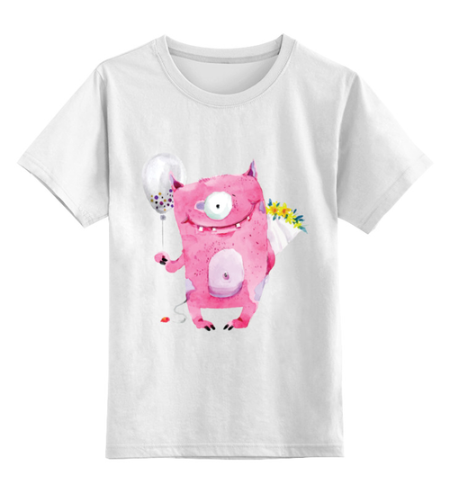 Заказать детскую футболку в Москве. Детская футболка классическая унисекс Милый розовый монстр от zen4@bk.ru - готовые дизайны и нанесение принтов.