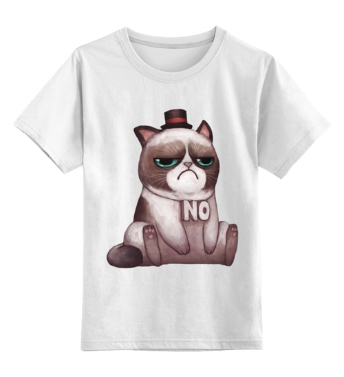 Заказать детскую футболку в Москве. Детская футболка классическая унисекс Котик НЕТ от mug-shop - готовые дизайны и нанесение принтов.