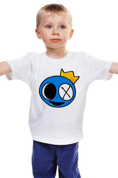 Заказать детскую футболку в Москве. Детская футболка классическая унисекс Радужные друзья - Синий от weeert - готовые дизайны и нанесение принтов.