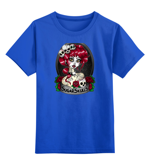 Заказать детскую футболку в Москве. Детская футболка классическая унисекс Девушка с черепами от T-shirt print  - готовые дизайны и нанесение принтов.