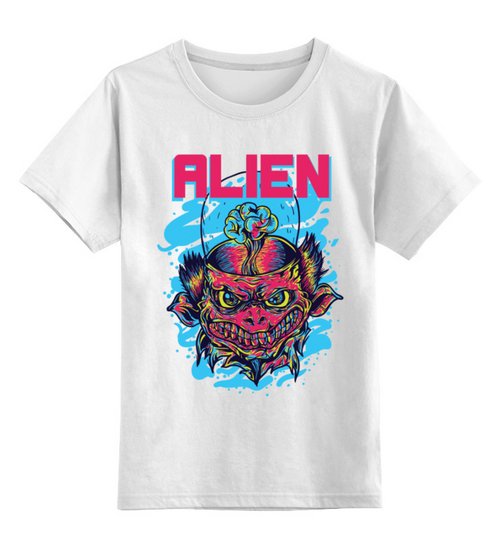 Заказать детскую футболку в Москве. Детская футболка классическая унисекс ❖ ALIEN ❖ от balden - готовые дизайны и нанесение принтов.