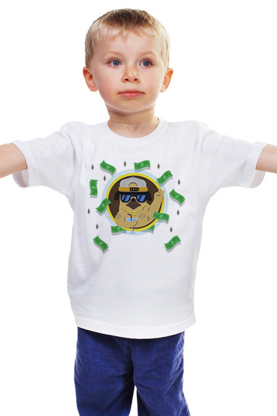 Заказать детскую футболку в Москве. Детская футболка классическая унисекс Гангста Мопс от ingenervolos@gmail.com - готовые дизайны и нанесение принтов.