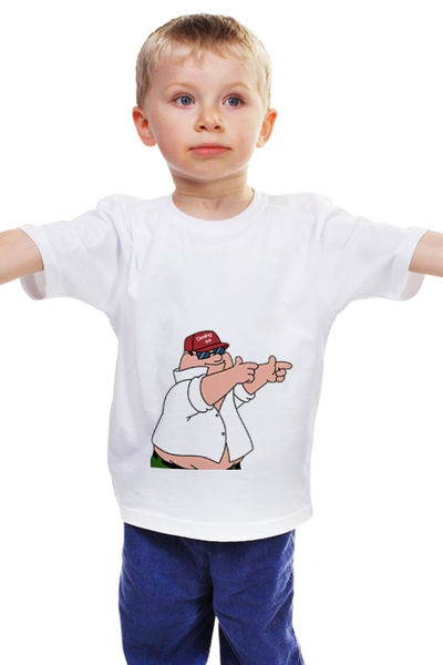 Заказать детскую футболку в Москве. Детская футболка классическая унисекс Питер Гриффин от Vinli.shop  - готовые дизайны и нанесение принтов.