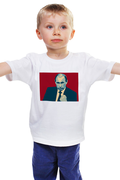Заказать детскую футболку в Москве. Детская футболка классическая унисекс Putin от THE_NISE  - готовые дизайны и нанесение принтов.