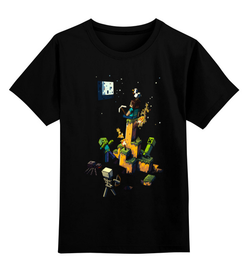 Заказать детскую футболку в Москве. Детская футболка классическая унисекс Minecraft от El Fox - готовые дизайны и нанесение принтов.