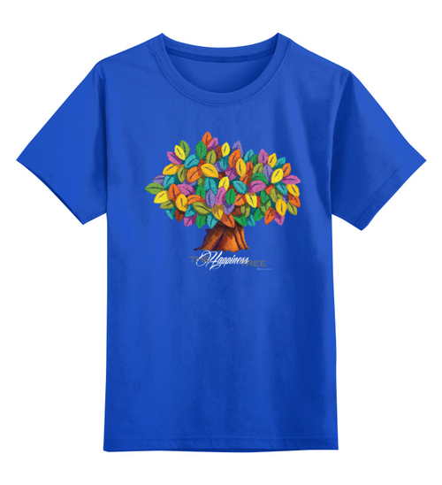 Заказать детскую футболку в Москве. Детская футболка классическая унисекс iCalistini The Happiness Tree Дерево Счастья от iCALISTIni - готовые дизайны и нанесение принтов.