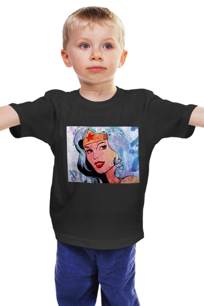 Заказать детскую футболку в Москве. Детская футболка классическая унисекс Чудо женщина  от cherdantcev - готовые дизайны и нанесение принтов.