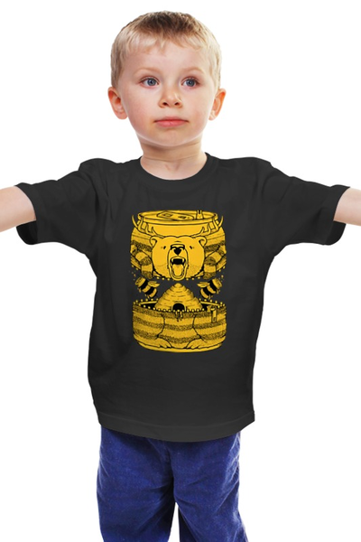 Заказать детскую футболку в Москве. Детская футболка классическая унисекс Bear Beer /Медведь и Мед от crash - готовые дизайны и нанесение принтов.